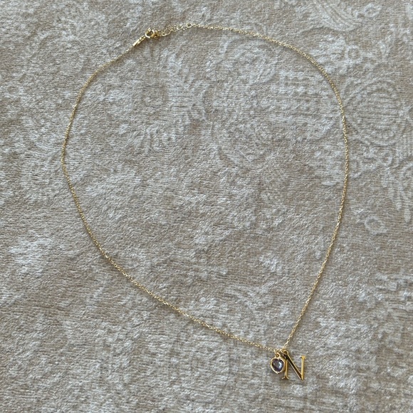 Brand New 14K Gold Plated 925 Sterling Silver Initial "N" & Alexandrite Necklace - Picture 13 of 16